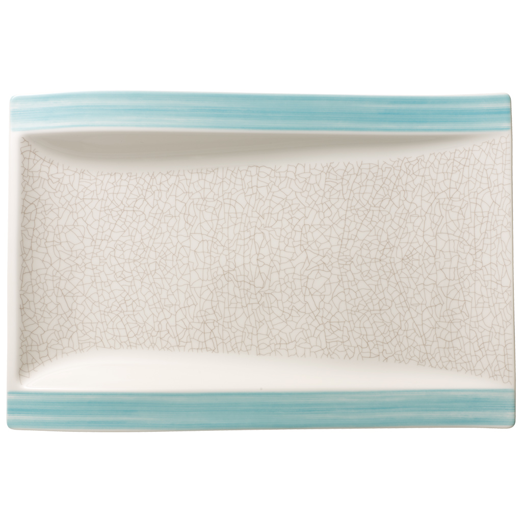Villeroy & Boch Amarah Aquamarin Gourmetteller flach rechteckig 37x25cm